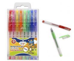 SET 8 BOLIGRAFOS DE GEL CON PURPURINA BISMARK