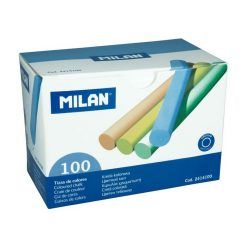 TIZA MILAN C/100 COLORES SURTIDOS LIBRE TODO TIPO ALERGENOS