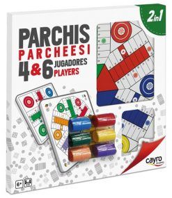 TABLERO PARCHIS 4 Y 6 MADERA CON ACC.