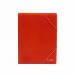 CARPETA Fº PP CON SOLAPAS Y GOMILLAS PRAXTON NARANJA