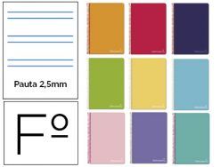 BLOC Fº ESPIRAL LIDERPAPEL WITTY TAPA DURA PAUTA 2,5MM